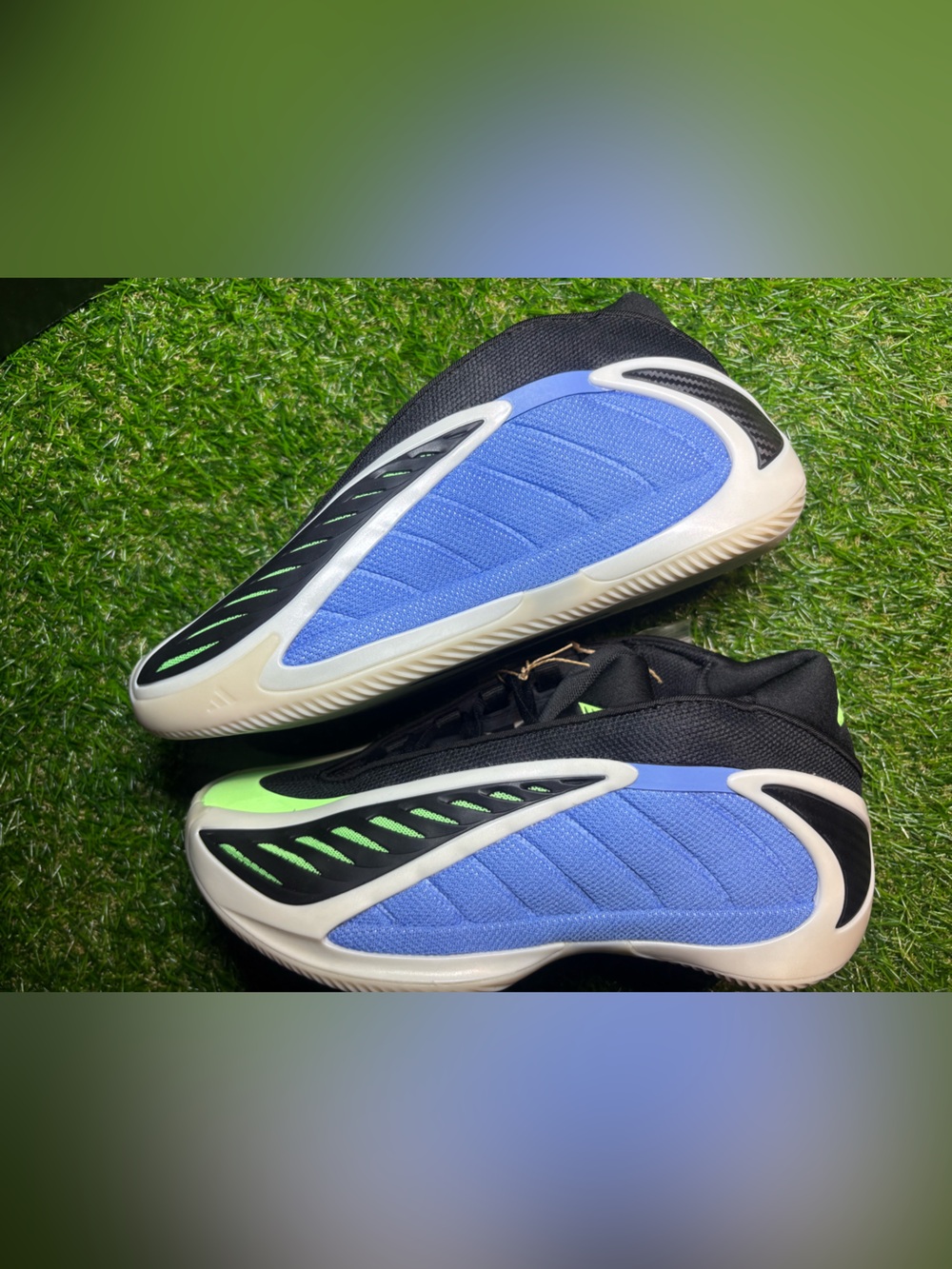 Adidas Anthony Edward’s Blue, green and Black basketball Sneakers youth 5.5